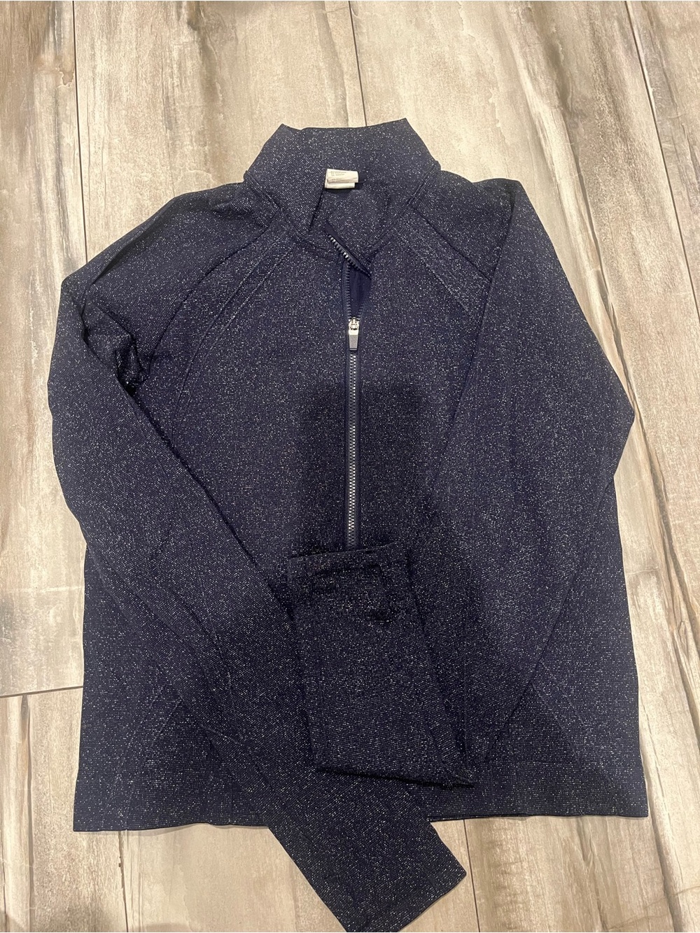 Fabletics Navy Speckled Lightweight Zip Jacket
